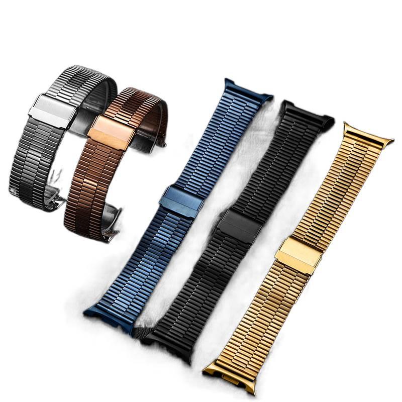 Rose Gold Stainless Steel Link Smartwatch Band Compatible with Samsung Galaxy Watch 8 Classic with Adjustable Fit Replacement Strap for Daily Wear - NADI - Image 5