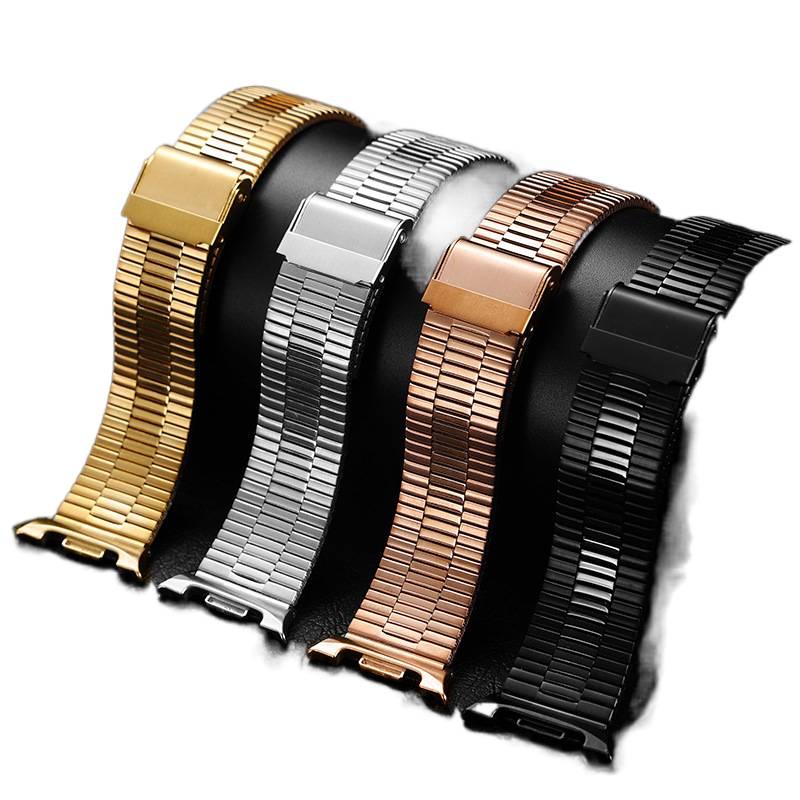 Rose Gold Stainless Steel Link Smartwatch Band Compatible with Samsung Galaxy Watch 8 Classic with Adjustable Fit Replacement Strap for Daily Wear - NADI - Image 3