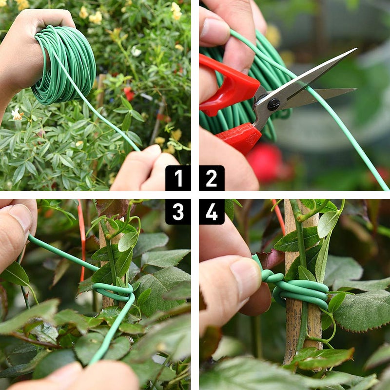 PGarden-EZ Green Soft Twist Tie Tomato Plant Tie TPR Garden Supply, for Supporting Plants and Home Organizing (65.6 feet/20 Meters) - Image 3