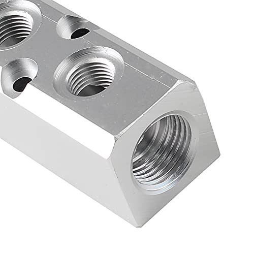 LDEXIN 3 Way Pneumatic Manifold Air Distribution Block, Compressed Air Manifold Pneumatic Block, Air Coupler Fast Connector, Silver - Image 5