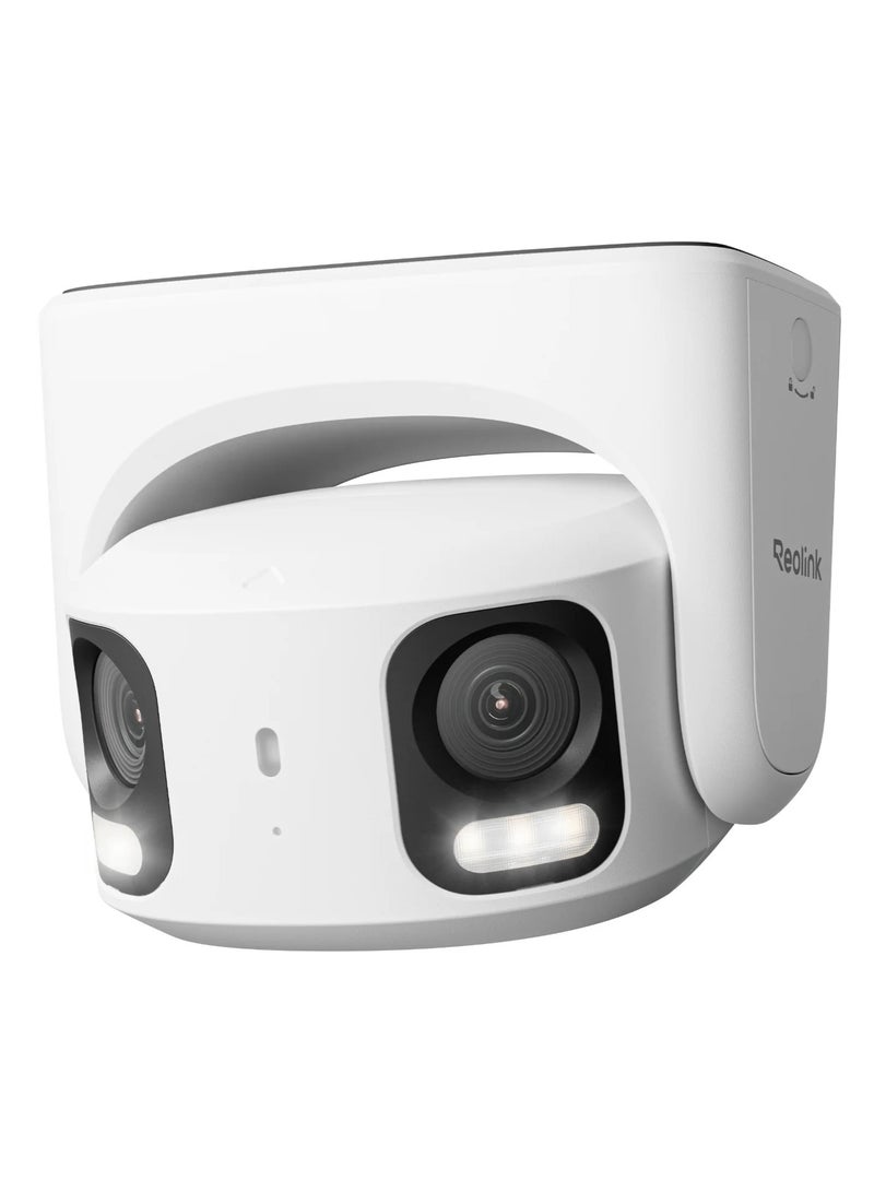 ريولينك كاميرا أمان بانورامية مزدوجة العدسة RP-PCT8MD بدقة 8MP و 4K و PoE – 4K Ultra HD 5120×1552 @30FPS، كاميرا CCTV IP خارجية بزاوية 180°، كشف AI للبشر والمركبات والحيوانات، رؤية ليلية بالألوان والأشعة تحت الحمراء، تنبيه عبور الخط والتسلل، صوت ثنائي الاتجاه، تدعم 512GB microSD - Image 1