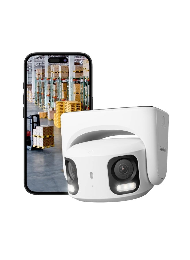 ريولينك كاميرا أمان بانورامية مزدوجة العدسة RP-PCT8MD بدقة 8MP و 4K و PoE – 4K Ultra HD 5120×1552 @30FPS، كاميرا CCTV IP خارجية بزاوية 180°، كشف AI للبشر والمركبات والحيوانات، رؤية ليلية بالألوان والأشعة تحت الحمراء، تنبيه عبور الخط والتسلل، صوت ثنائي الاتجاه، تدعم 512GB microSD - Image 2