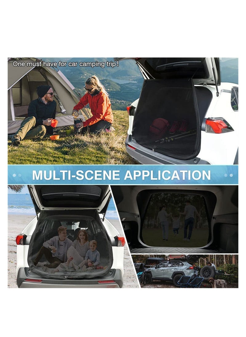 Captaintech Breathable Car Tailgate Mosquito Net for Camping UV Protection and Ventilation with Zipper Closure and Magnetic Suction for SUVs and MPVs  - Image 3