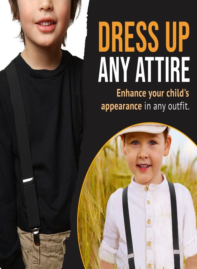 HOLD'EM Suspenders for Kids - 1 Inch Suspender Perfect for Tuxedo - Black (30") - Image 3