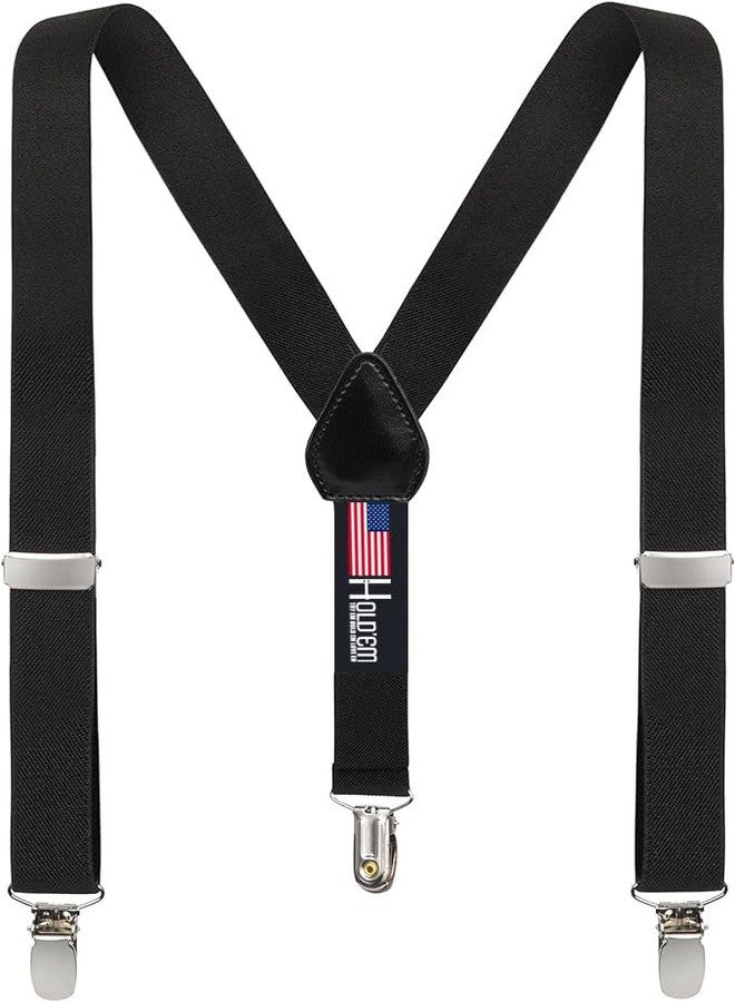 HOLD'EM Suspenders for Kids - 1 Inch Suspender Perfect for Tuxedo - Black (30") - Image 1