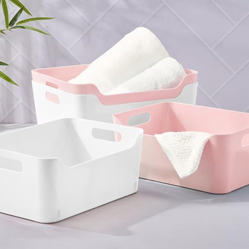 Radiant Storage Box and Organiser | Storage Organiser | Organizer Storage Box for Home & Kitchen | Durable Storage Basket & Plastic Basket for Storage (White, Pack of 4) - Image 5