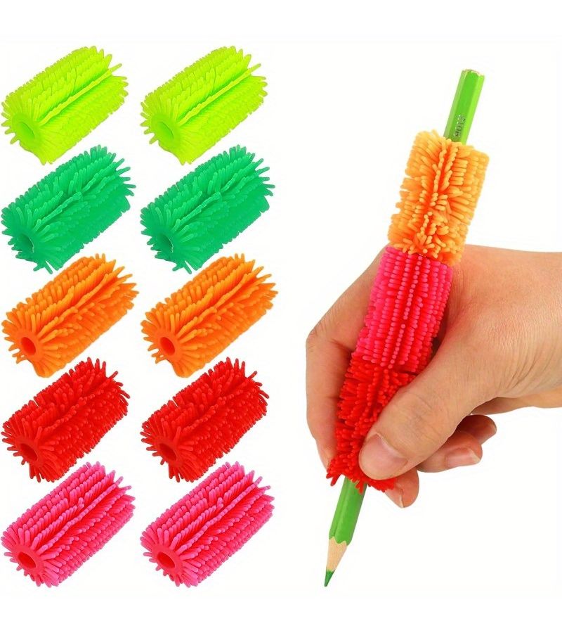 10 Pack Squeeze Toy Stress Relief Creative Prank Tool Soft Pencil Holder Colorful Cushion Stand Ergonomic Reusable Random Colors - Image 1