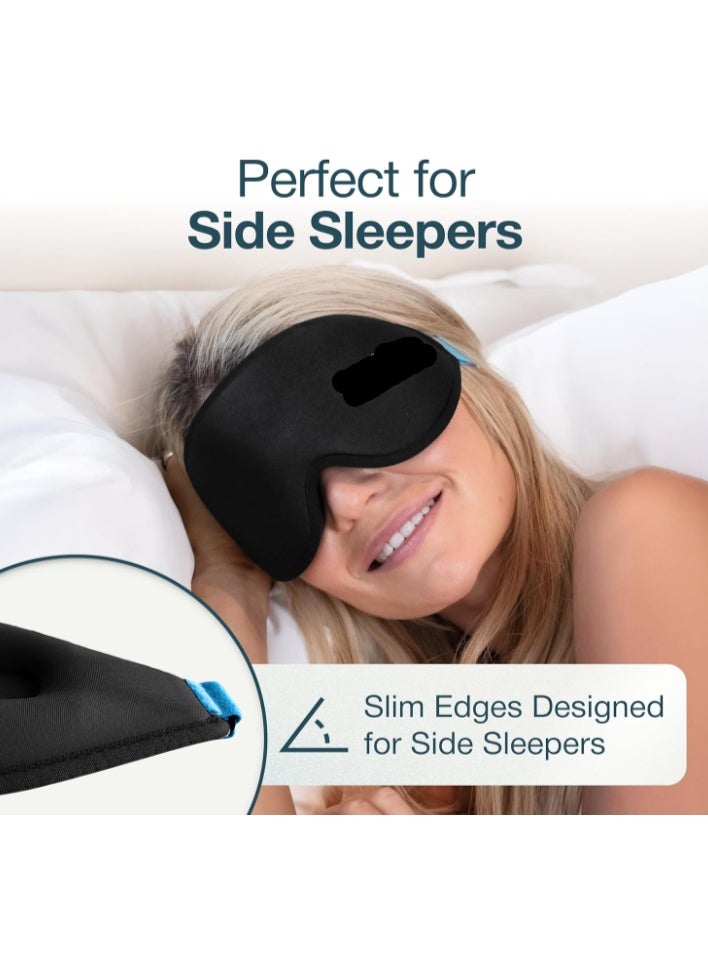 قناع النوم -3D التعتيم قناع العين للنساء والرجال، النوم الجانبي، عدم وجود ضغط رغاوي الذاكرة صديقة للرموش، التنفس، مساعدة النوم للسفر، مناوبة العمل، تخفيف الحساسية الخفيفة - Image 2