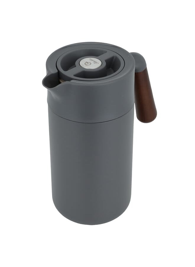 Alsaif Gallery Thermos Dark Gray With Wooden Handle 1.2L  - Image 1