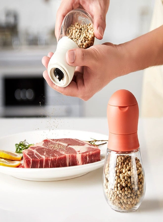 SHFTI Salt and Pepper Grinder Set|Refillable Manual Spice Mill with Adjustable Ceramic Grinder|Control for Salt & Dry Spices |Stylish Design for Kitchen| (Pack of 1, RED) - Image 2