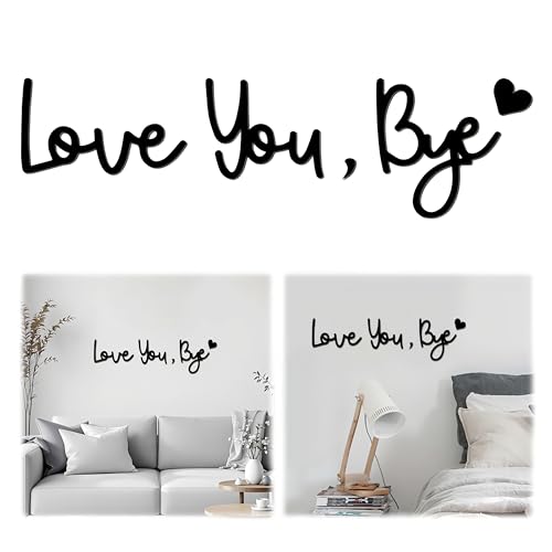 BADAO Love You Bye Wood Sign Home Decor,Above Door Topper Decoration,Boho Decor for Window Wall Express Love and Warm for Your Family Lovers,Wall Art Gift Hallway Entryway Door Decorations for House Office - Image 1