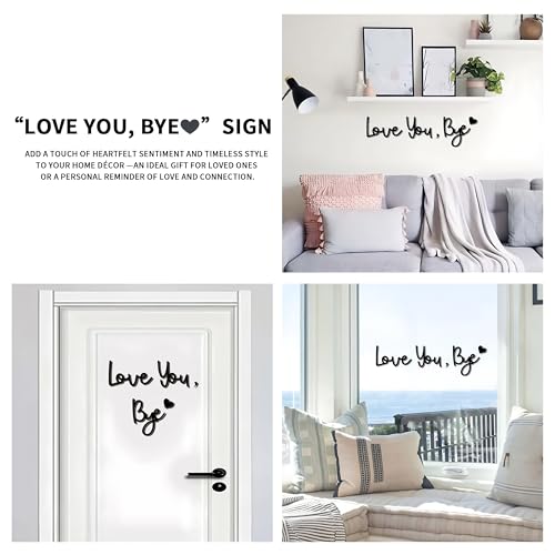 BADAO Love You Bye Wood Sign Home Decor,Above Door Topper Decoration,Boho Decor for Window Wall Express Love and Warm for Your Family Lovers,Wall Art Gift Hallway Entryway Door Decorations for House Office - Image 2
