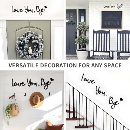 BADAO Love You Bye Wood Sign Home Decor,Above Door Topper Decoration,Boho Decor for Window Wall Express Love and Warm for Your Family Lovers,Wall Art Gift Hallway Entryway Door Decorations for House Office - Image 3