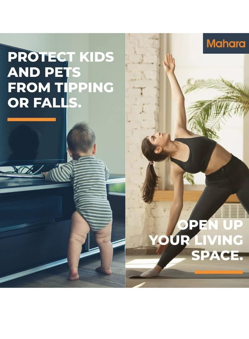 Flat wall-mounted TV bracket, suitable for 37 - 80 inch TVs. TV brackets compatible with VESA 100 x 100 mm - 600 x 400 mm. Wall mounts for TV supporting a maximum weight of 60 kg - Black. - Image 3