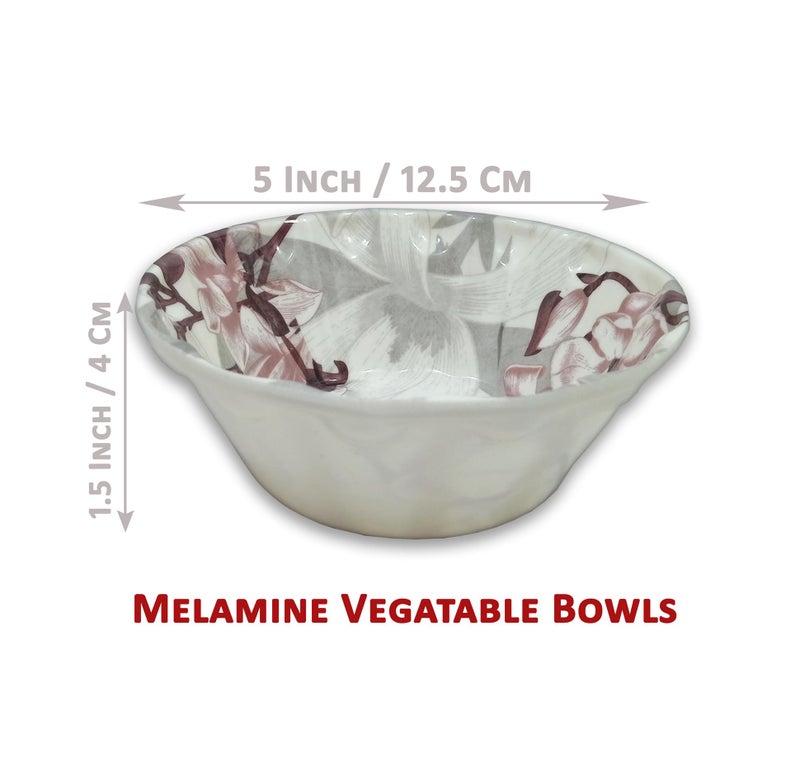 BHOJANWARE Melamine Small Vegetable Serving Bowl Set of 12 Stylish, Durable, and Ideal for Everyday Use - Image 3