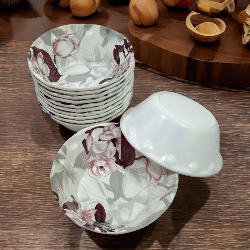 BHOJANWARE Melamine Small Vegetable Serving Bowl Set of 12 Stylish, Durable, and Ideal for Everyday Use - Image 1