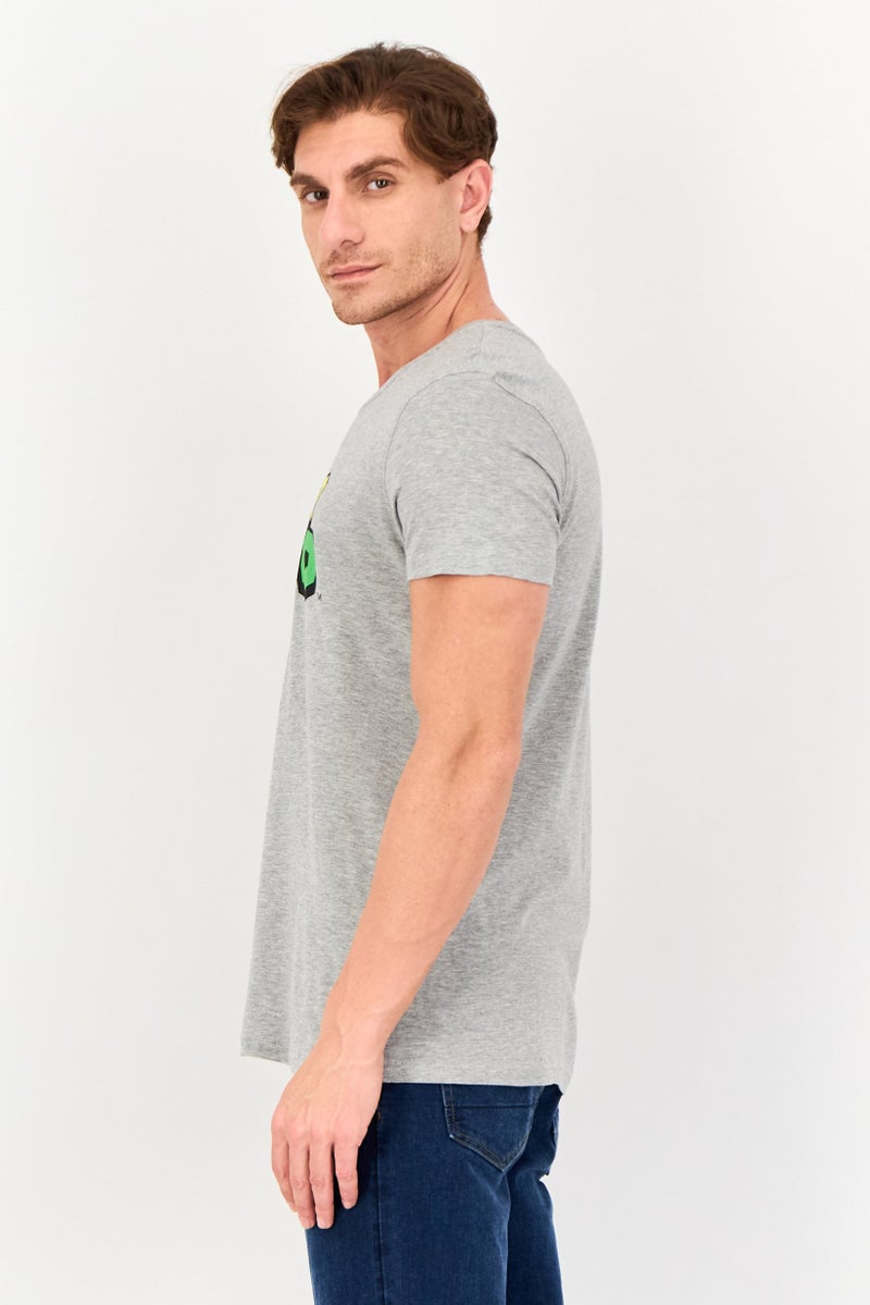 Difuzed x Super Mario Men Crew Neck Short Sleeve Brand Logo T-Shirt, Grey - Image 4