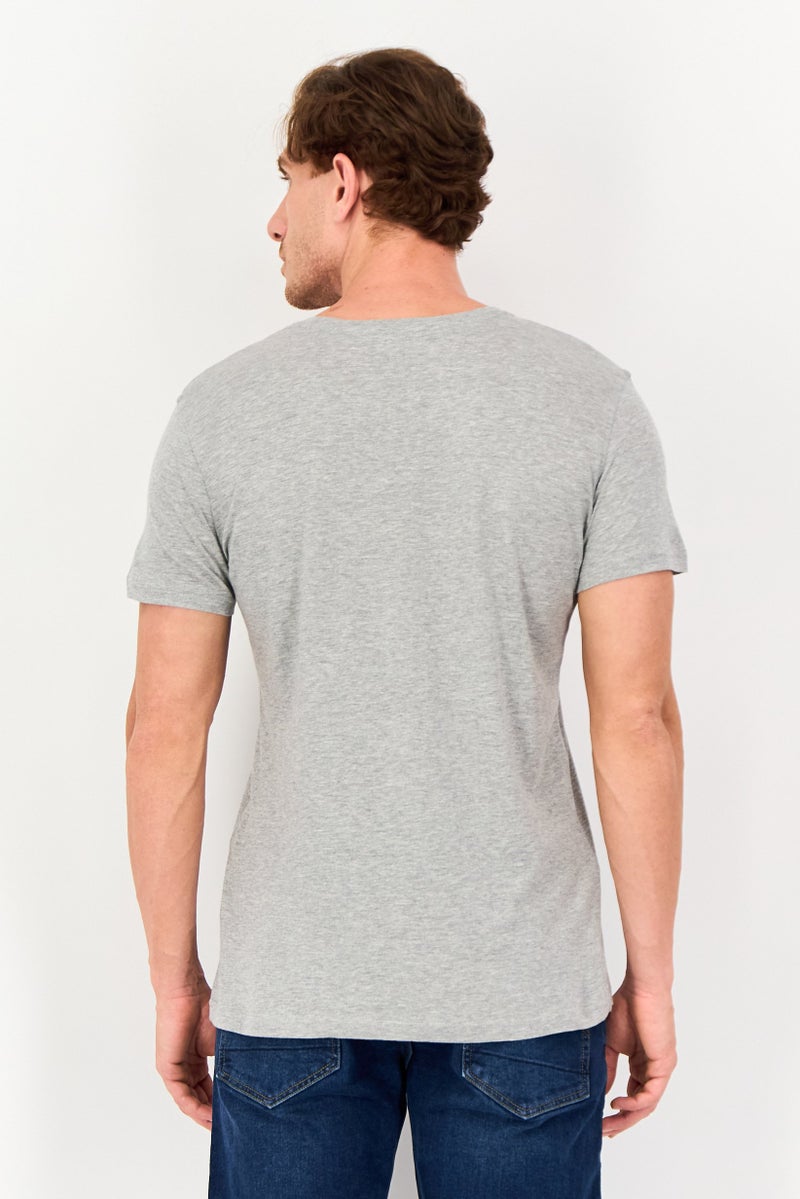 Difuzed x Super Mario Men Crew Neck Short Sleeve Brand Logo T-Shirt, Grey - Image 3