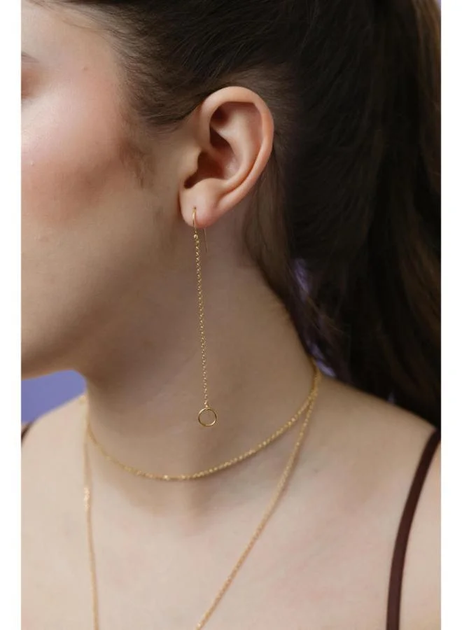 جواندلينا Silver Yellow Gold Plated Earrings with Semi Precious Stones
