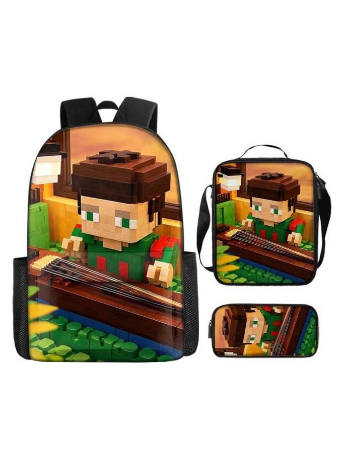 The latest universal cartoon new three-piece schoolbag (for students, teenagers, children) - 1019 - Image 2