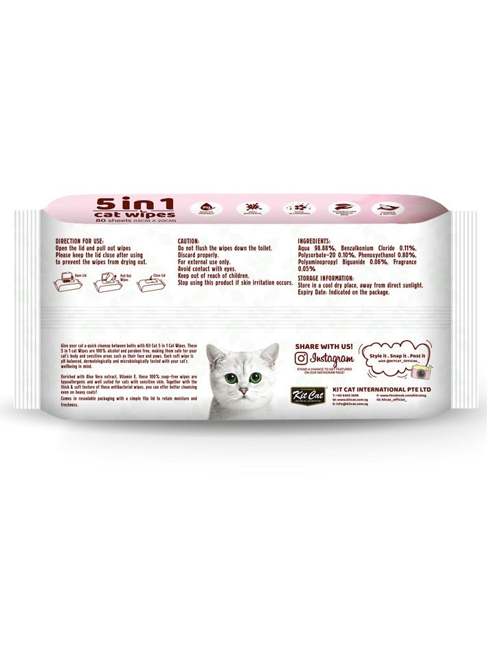 Kit Cat 5-in-1 Cat Wipes Baby Powder Scented - Image 3
