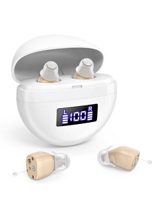 Chixing Rechargeable Hearing Aids for Seniors, Noise Cancelling, Hearing Aid Amplifier with Charging Case  - Image 1