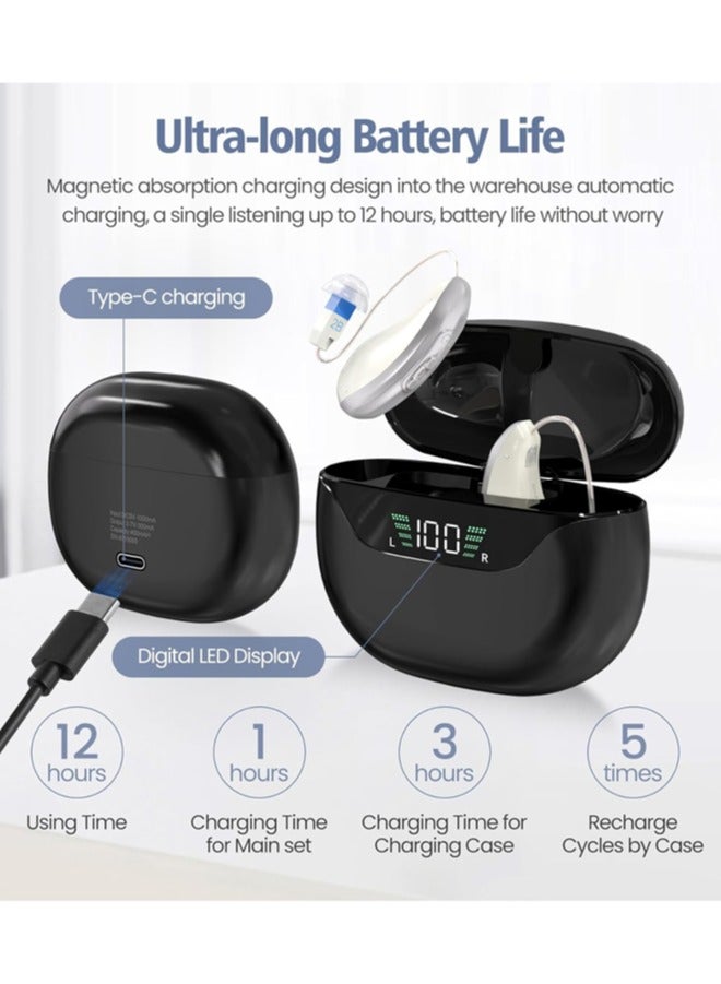 chiteng Hearing Aids Rechargeable for Hearing Loss, 16-Channel DSP Chip Hearing Aid Devices for Adult,  Ear Hearing Machine with Noise Reduction, Near Invisible, Up to 60 Hours Battery Life - Image 2
