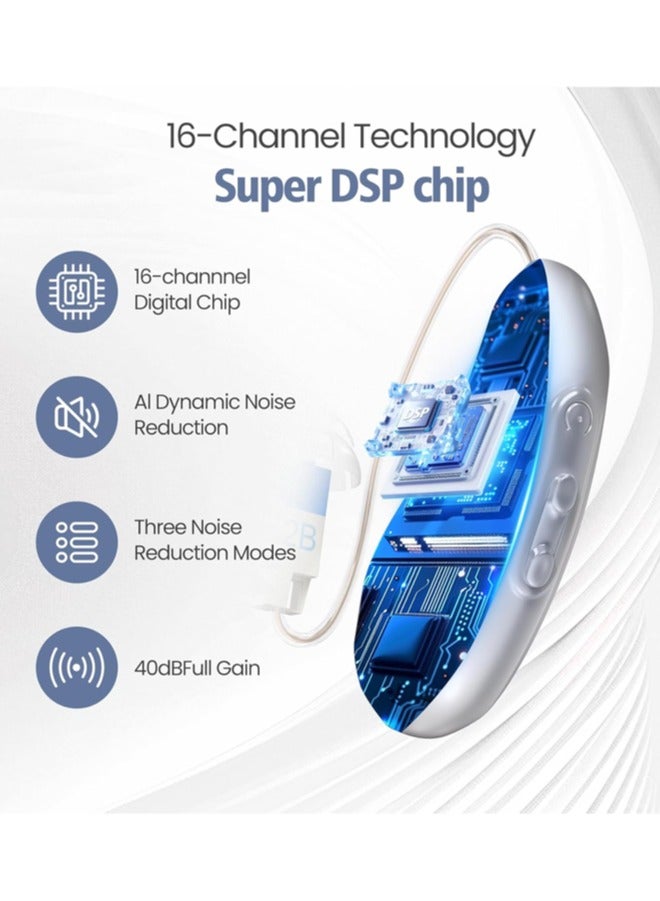 chiteng Hearing Aids Rechargeable for Hearing Loss, 16-Channel DSP Chip Hearing Aid Devices for Adult,  Ear Hearing Machine with Noise Reduction, Near Invisible, Up to 60 Hours Battery Life - Image 4