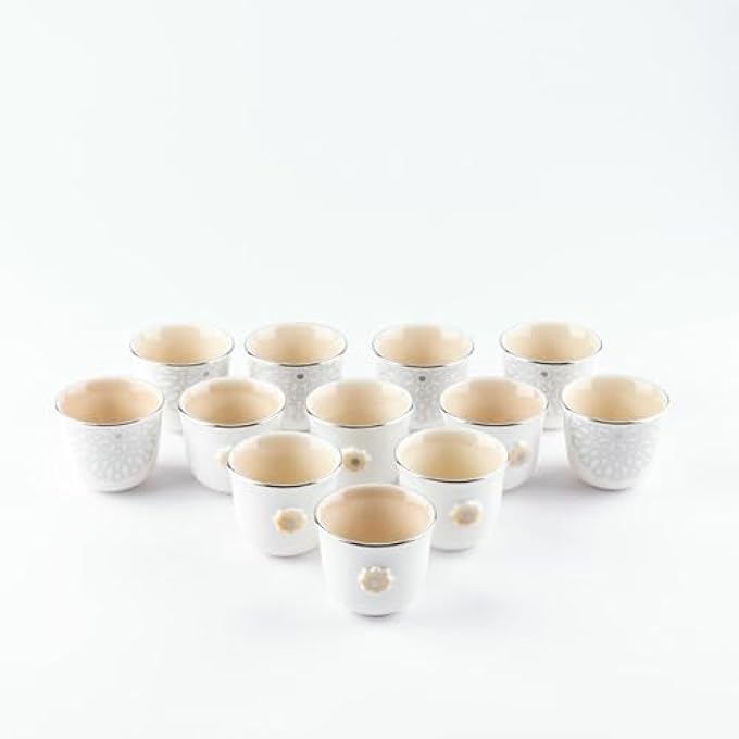 أصالة طقم القهوة العربية 12 قطعة من Asalah Creamy Silver - Image 4