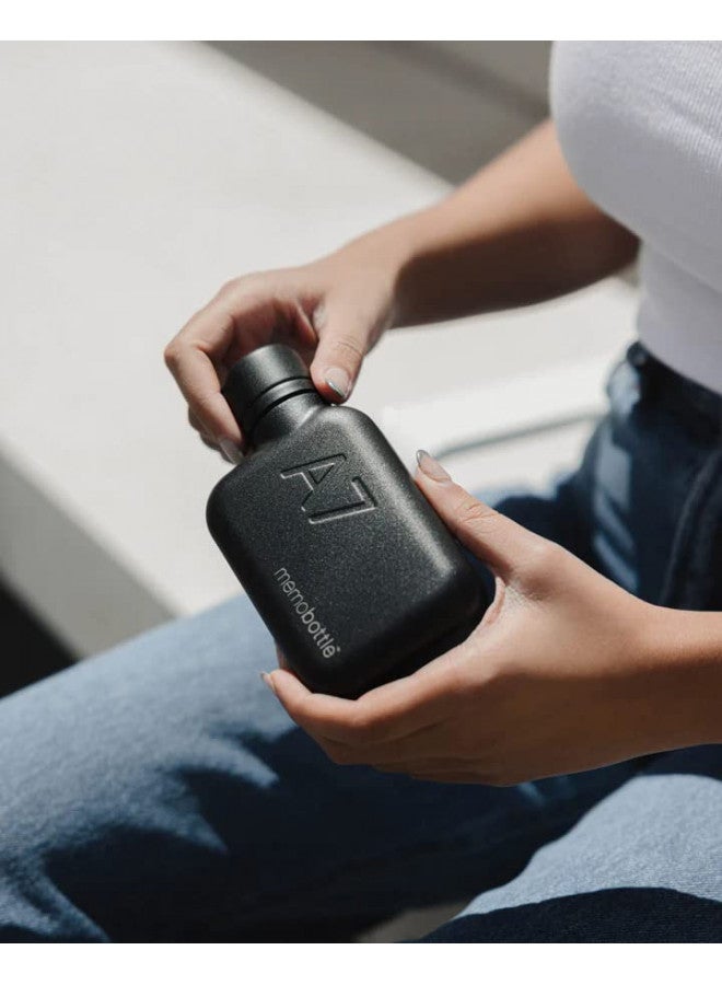 memobottle SLIM STAINLESS STEEL (BLACK) | 20 oz / 600 ml | Durable, Leak-Proof, Premium Water Bottle | BPA-free| Ideal for Modern Lifestyle, Gym Workouts & Travel - Image 1