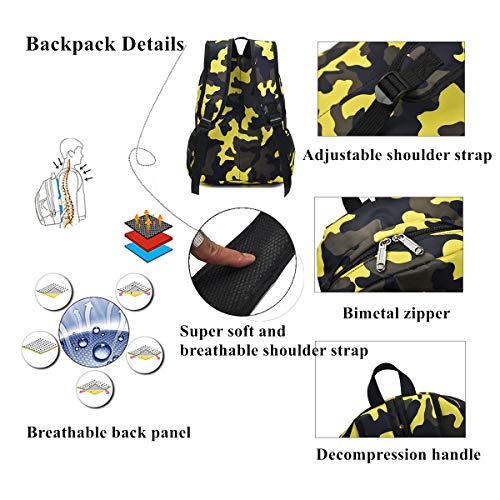 VIDOSCLA Camouflage Backpacks for Preschool Students Schoolbag Boys Bookbag for Kids - Image 4