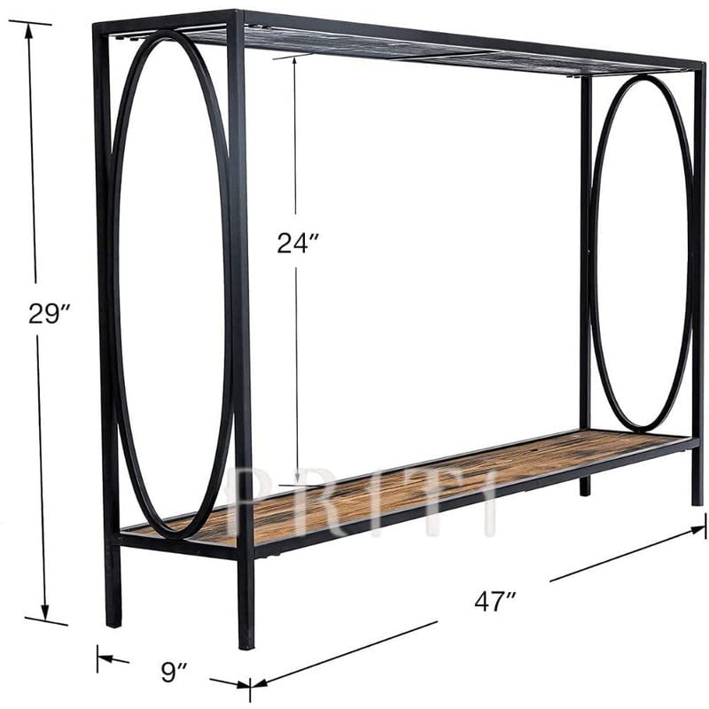 Priti Narrow Console Entryway Table Rustic Surface Skinny Sofa Table with Storage Shelves 4725 x 9 x 29 Inches for Hallway Entryway Living Room 2Tier Console Table - Image 2