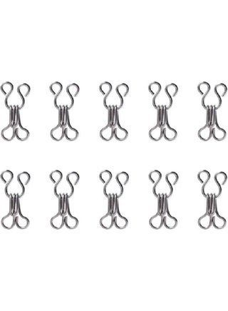 24 Hooks and Eyes for Sewing – Suit for Coats, Skirts, Pants, Bras, Strong Metal Silver