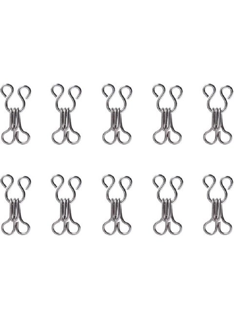 24 Hooks and Eyes for Sewing – Suit for Coats, Skirts, Pants, Bras, Strong Metal Silver