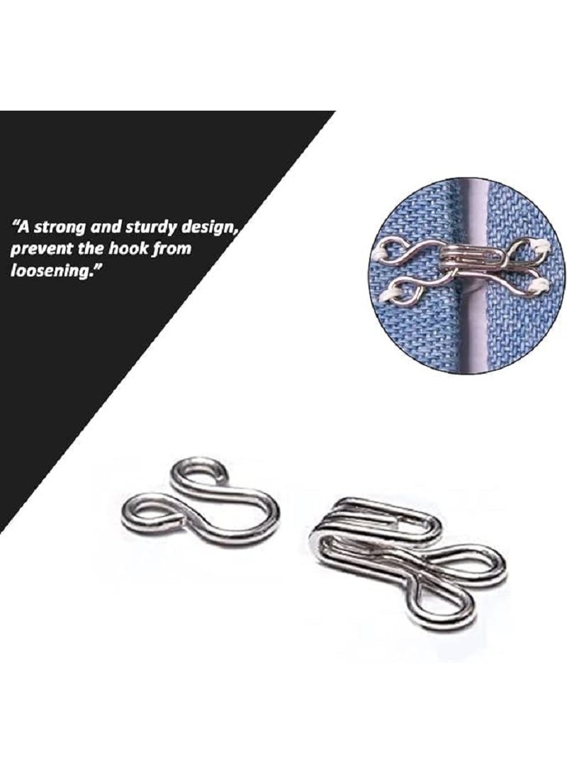 24 Hooks and Eyes for Sewing – Suit for Coats, Skirts, Pants, Bras, Strong Metal Silver - Image 5