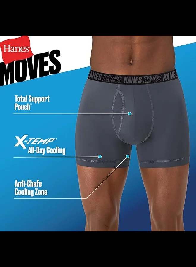 Hanes  MNSBB3 Boxer Brief Mens Hanes P3 MRL Moves Nylon Spandex  | Best Price UAE