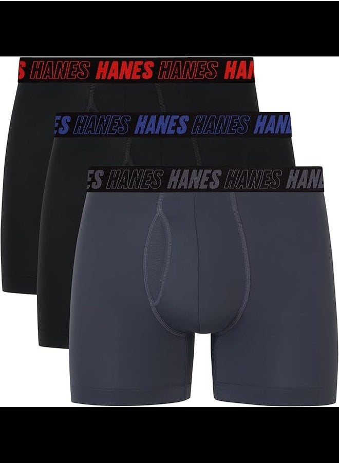 Hanes MNSBB3 Boxer Brief Mens Hanes P3 MRL Moves Nylon Spandex  - Image 2