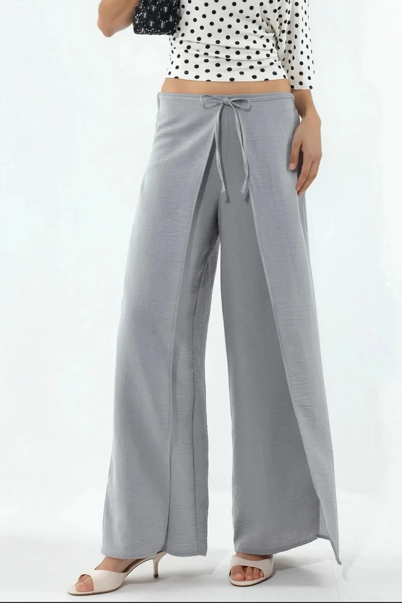 BUSEM Drawstring Waist Crepe Trousers with Tie Detail