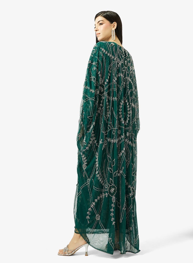 MARYISA Cape Sleeve Maxi Dress - Image 3