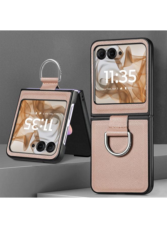 اس-توب جراب لهاتف موتورولا رازر 50، مصنوع من الجلد الملمس الليتشي، قابل للطي - Image 2