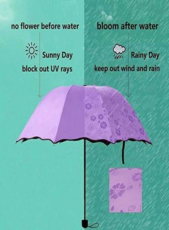 Packcy Premium Color Changing Umbrella - 3 Fold Automatic Windproof UV Proof Umbrella for Women, Men & Kids with Water Reactive Floral Print - Image 5