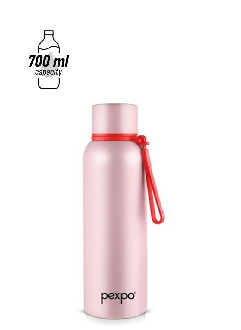 Atlasware Pexpo Bravo Hot & Cold ISI Certified Flask | Stainless Steel Water Bottle - 700ml Baby Pink Thermoflask | Office| Gym| Travelling| Home| School| Adults & Kids  - Image 1