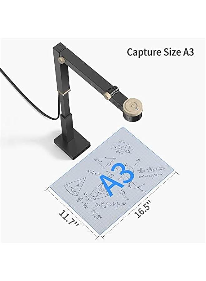 سي زد يو ار سي زي يو ار كاميرا مستندات فانسي برو 8MP بمنفذ USB للمعلم، كاميرا ويب 4K مع ميكروفون واضاءة LED، حتى 60 اطار في الثانية، تركيز تلقائي، للتدريس عن بعد، البث المباشر، مؤتمرات الويب، لاجهزة ماك وويندوز - Image 3