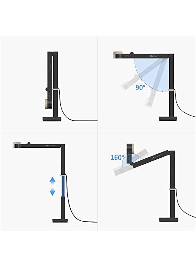 سي زد يو ار سي زي يو ار كاميرا مستندات فانسي برو 8MP بمنفذ USB للمعلم، كاميرا ويب 4K مع ميكروفون واضاءة LED، حتى 60 اطار في الثانية، تركيز تلقائي، للتدريس عن بعد، البث المباشر، مؤتمرات الويب، لاجهزة ماك وويندوز - Image 4