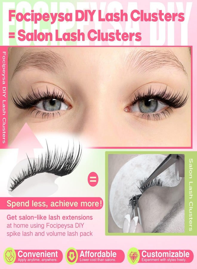 Focipeysa Wispy Lash Clusters Spiky Eyelash Clusters 10-18mm Eyelash Extensions Fox Eye Eyelash Right Left Individual Lashes Cat Eye Lashes Thin Soft Lash Extension Waterproof Lash Cluster - Image 2