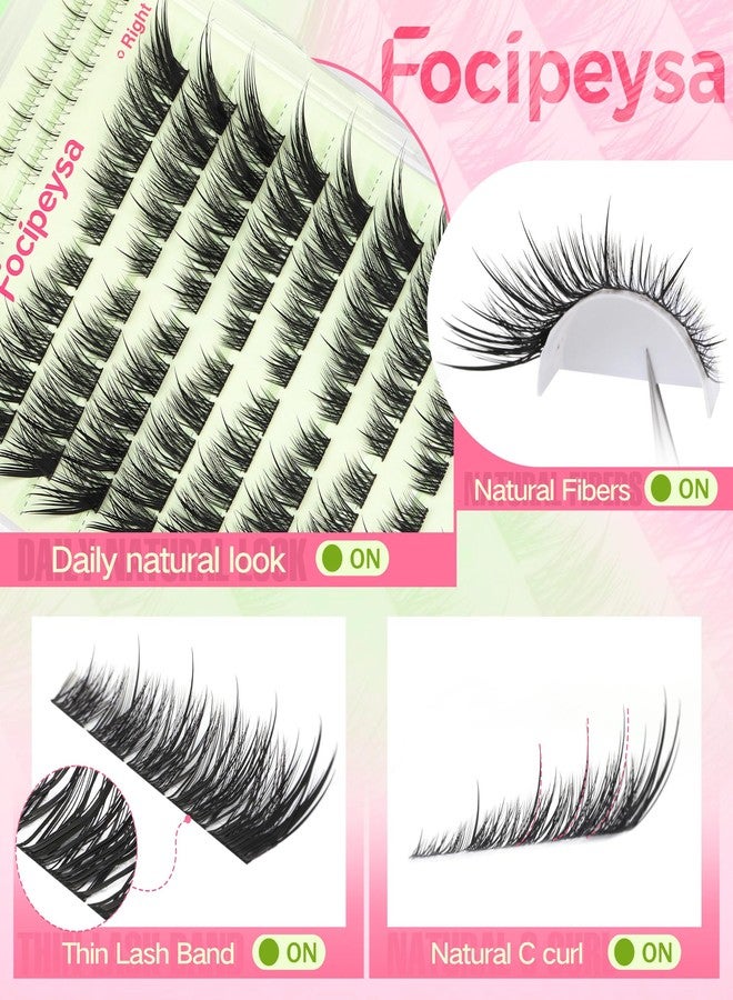 Focipeysa Wispy Lash Clusters Spiky Eyelash Clusters 10-18mm Eyelash Extensions Fox Eye Eyelash Right Left Individual Lashes Cat Eye Lashes Thin Soft Lash Extension Waterproof Lash Cluster - Image 4