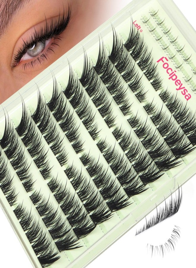 Focipeysa Wispy Lash Clusters Spiky Eyelash Clusters 10-18mm Eyelash Extensions Fox Eye Eyelash Right Left Individual Lashes Cat Eye Lashes Thin Soft Lash Extension Waterproof Lash Cluster - Image 1