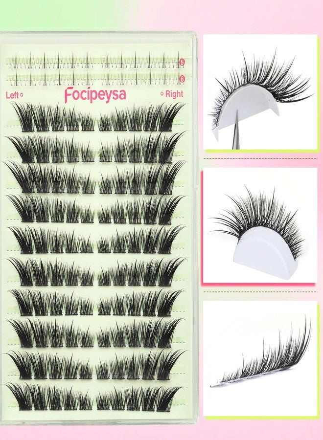 Focipeysa Wispy Lash Clusters Spiky Eyelash Clusters 10-18mm Eyelash Extensions Fox Eye Eyelash Right Left Individual Lashes Cat Eye Lashes Thin Soft Lash Extension Waterproof Lash Cluster - Image 5