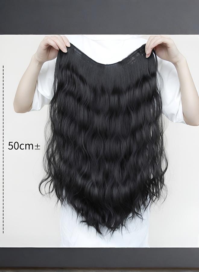 Seamless Wavy One-Piece U-Shaped 5-Clip Hair Extension for Women - Image 1