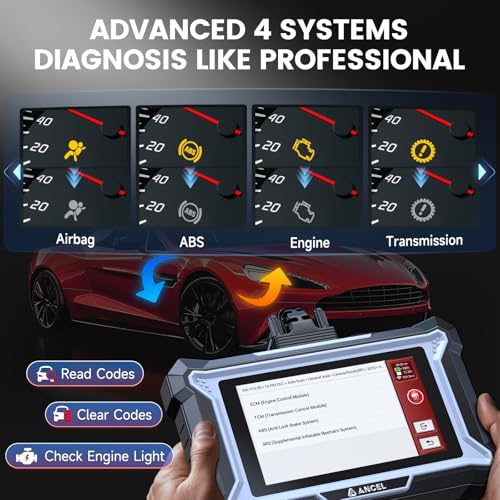 ANCEL DS100 OBD2 Scanner - ABS, SRS, Transmission & Check Engine Code Reader with 7 Reset, Oil/Brake/BMS/SAS/ETS Reset, ABS Auto Bleeding, Gear Learning, Lifetime Free Update, Online Customer Service - Image 2